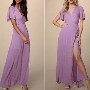 LULU’S Lavender Wrap Maxi Dress- Small